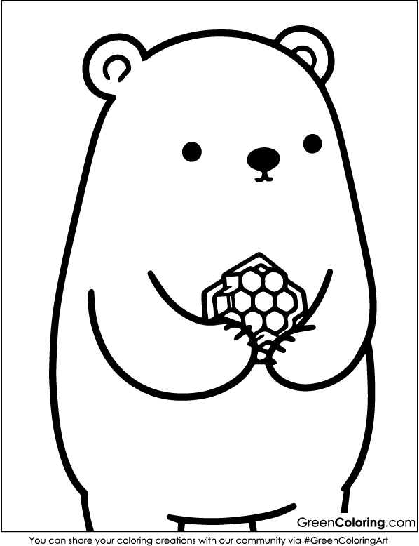 Easy Bear Coloring Pages for Kids and Toddlers