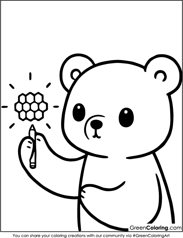 Simple Bear Coloring Pages for Kids and Toddlers