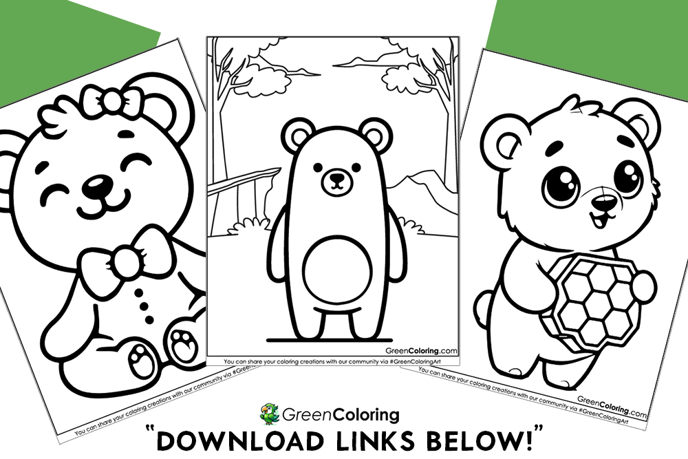 Printable Bear Coloring Pages PDF