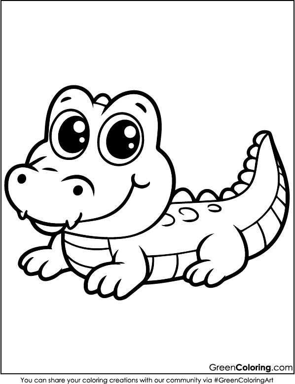 Free Printable Crocodile Coloring Pages PDF