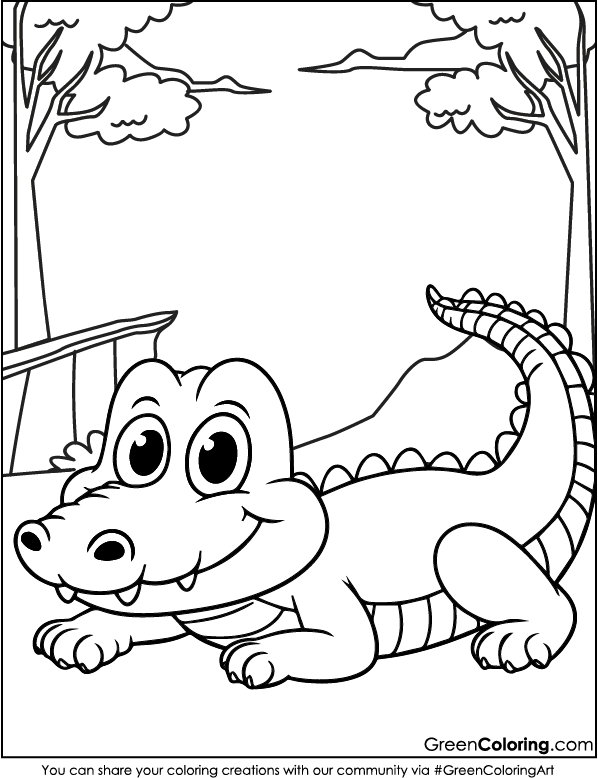 Crocodile Coloring Pages