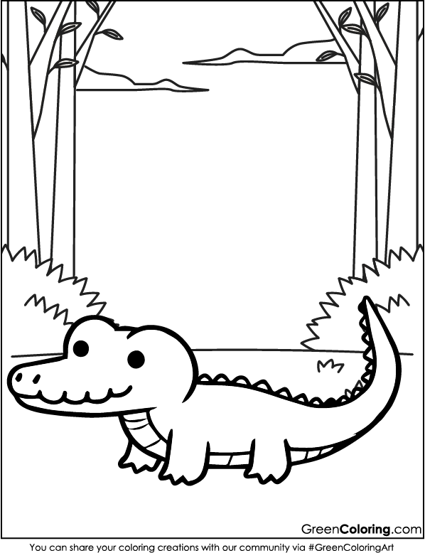 Printable Crocodile Coloring Pages