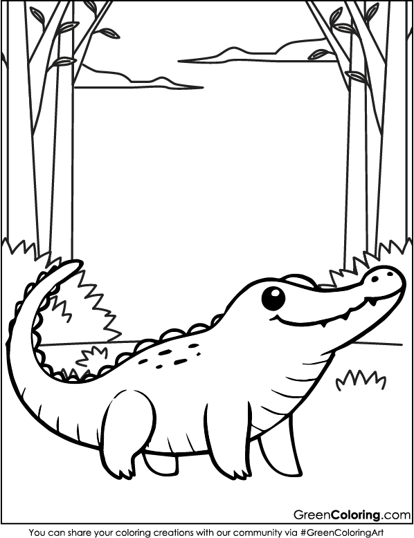 Printable Crocodile Coloring Pages