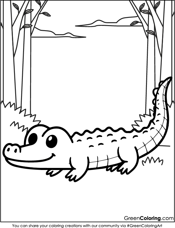 Free Printable Crocodile Coloring Pages