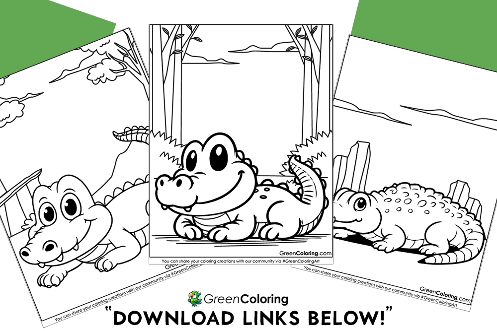 Free Printable Crocodile Coloring Pages PDF