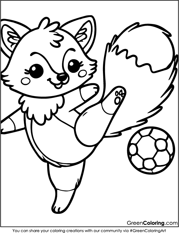 Easy Fox Coloring Page PDF Download for Kids and Toddlers