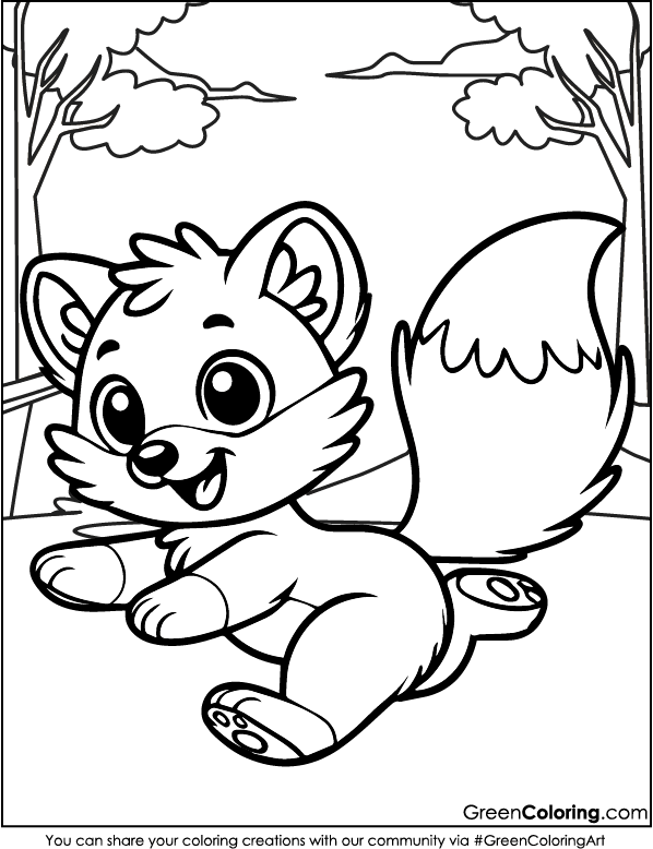 Free Printable Fox Coloring Pages PDF