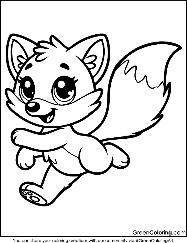 Free Printable Fox Coloring Pages PDF