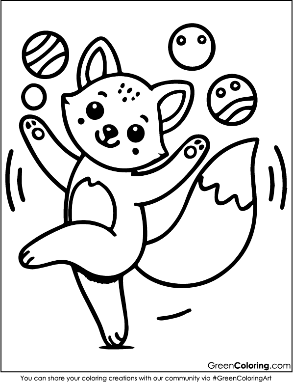 New Fox Coloring Page PDF Download for Kids and Toddlers