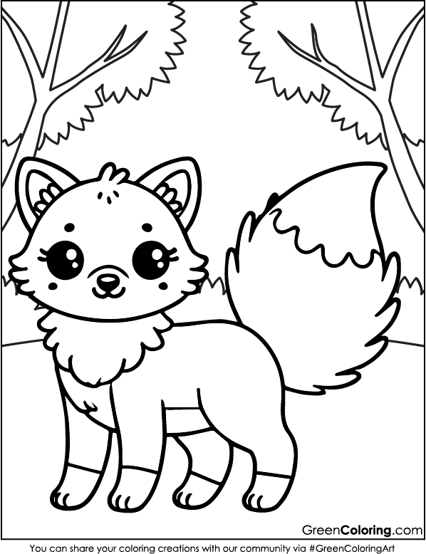 Printable Fox Coloring Pages PDF