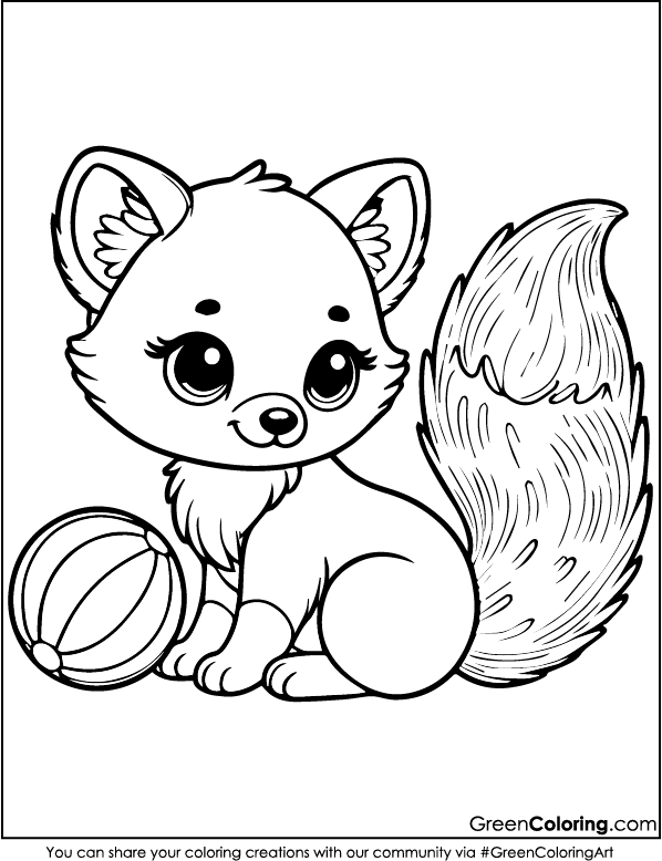 Cute Fox Coloring Pages PDF Download for Kids and Toddlers