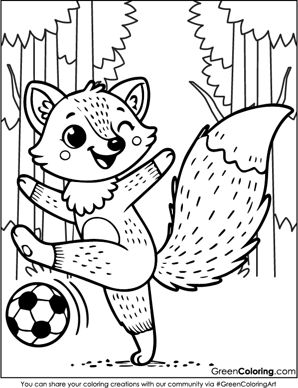 Simple Fox Coloring Pages PDF Download for Kids and Toddlers