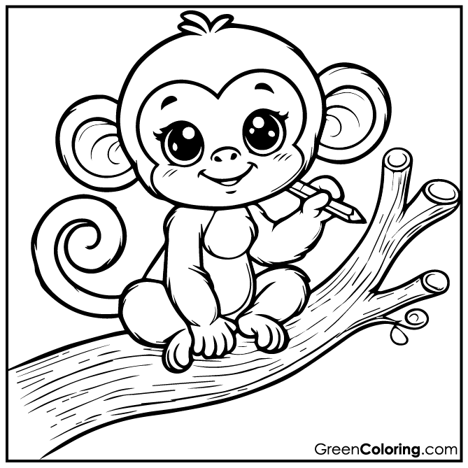 22 Monkey Coloring Pages (Download Free Printable PDF)