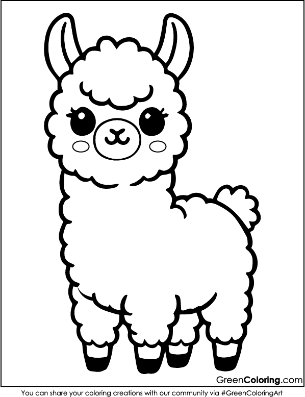 Download Free Llama Coloring Pages for Kids