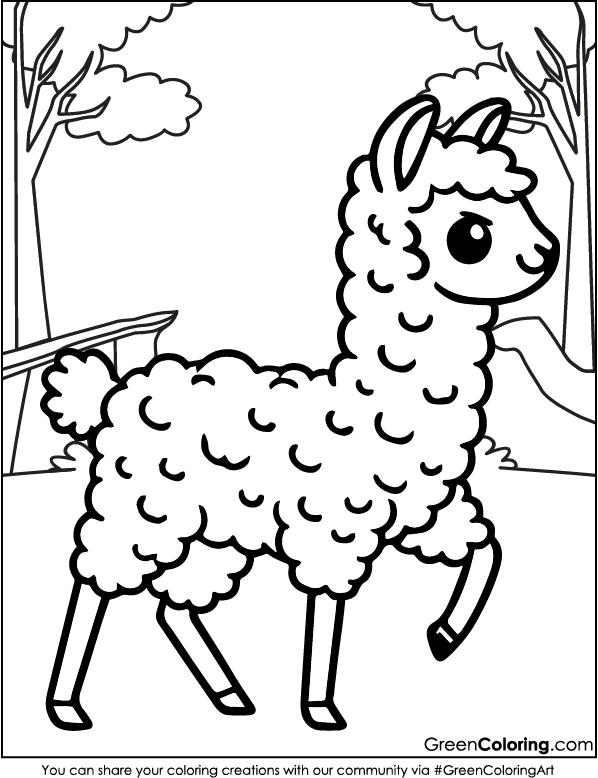 Free Printable Llama Coloring Pages PDF