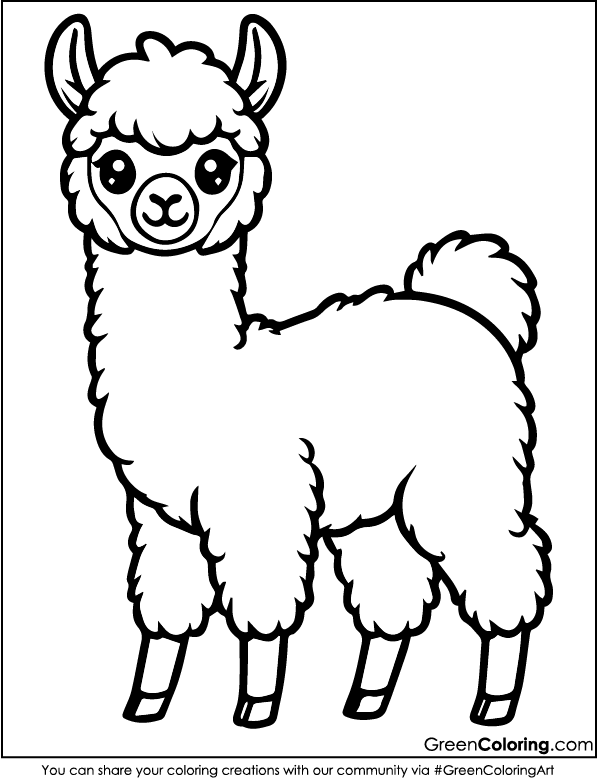 Download Free Llama Coloring Pages Printable for Kids