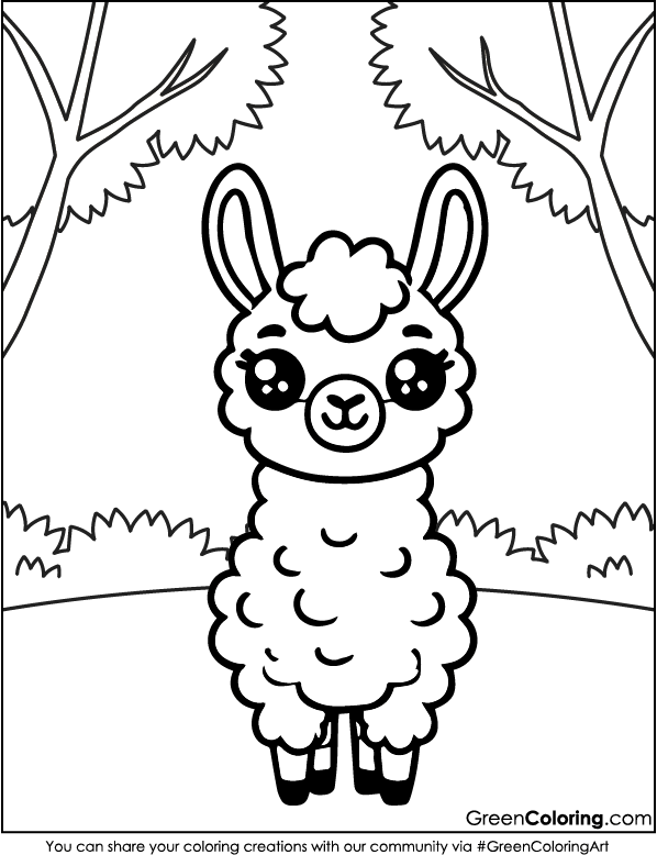 Llama Coloring Pages