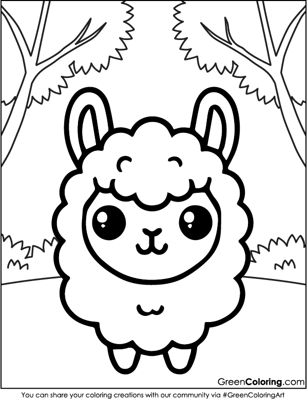 Printable Llama Coloring Pages PDF