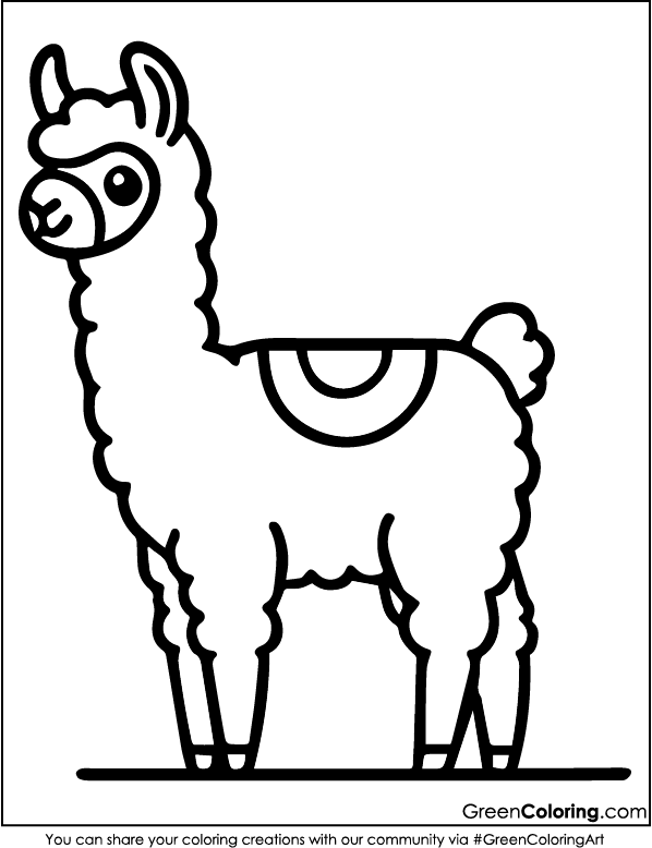 Printable Llama Coloring Pages PDF