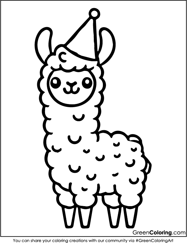 Printable Llama Coloring Pages PDF