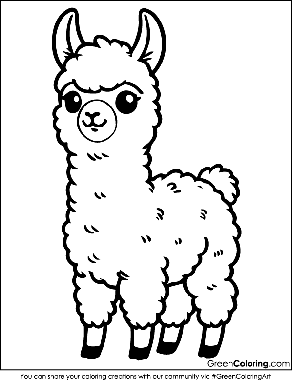 Free Printable Llama Coloring Pages PDF for Kids and Toddlers