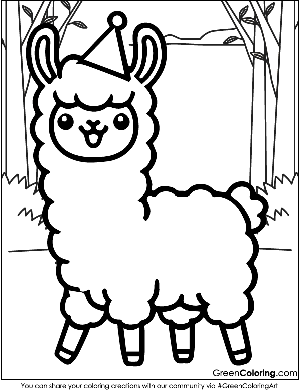 Free Printable Llama Coloring Pages PDF