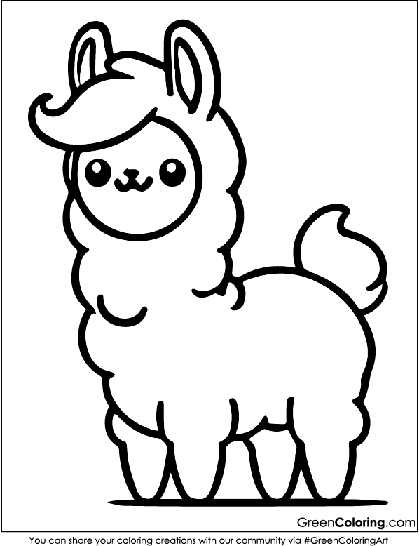 Llama Coloring Page