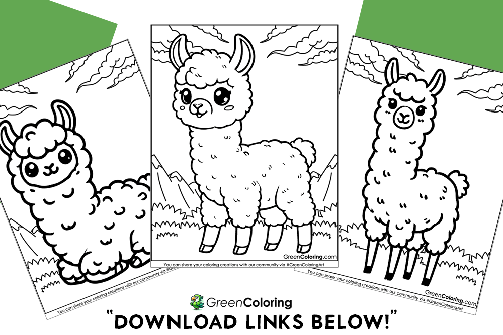 Free Printable Llama Coloring Pages PDF for Kids and Toddlers