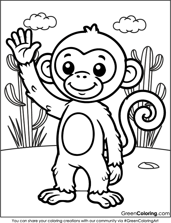 Free Printable Monkey Coloring Pages PDF