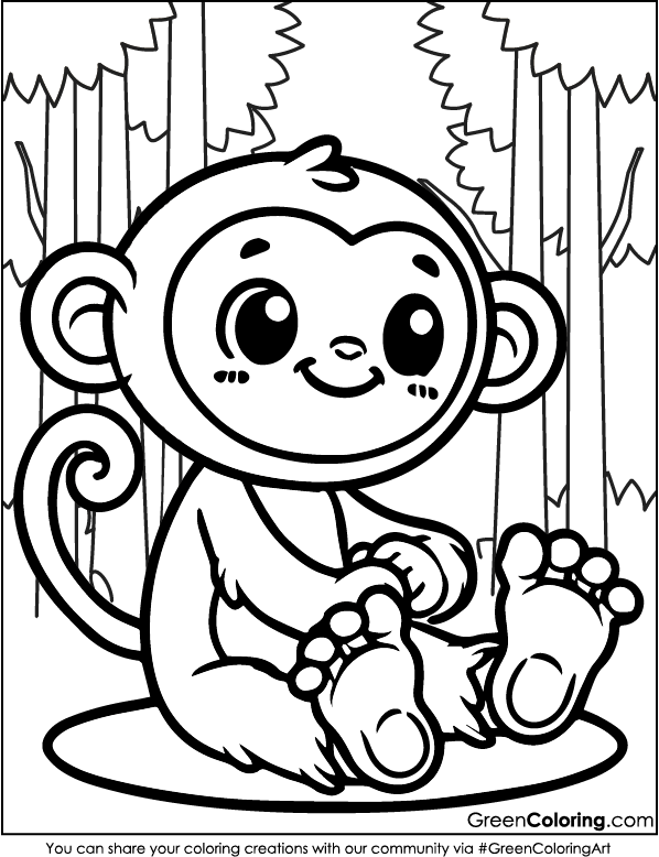 Monkey Coloring Pages