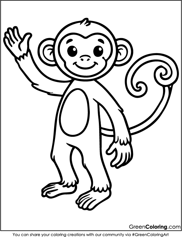 Free Monkey Coloring Pages