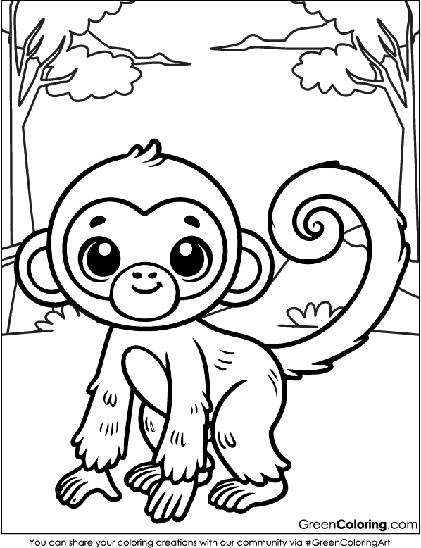 Monkey Coloring Sheets Printable