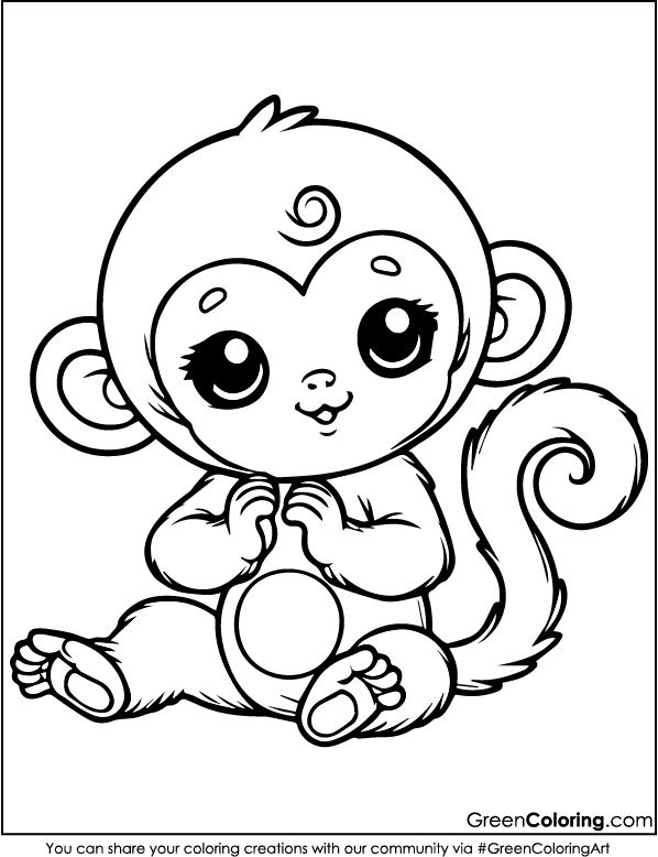 Monkey Coloring Sheets Printable