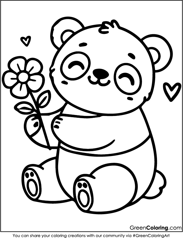 Simple Panda Coloring Page for Kids