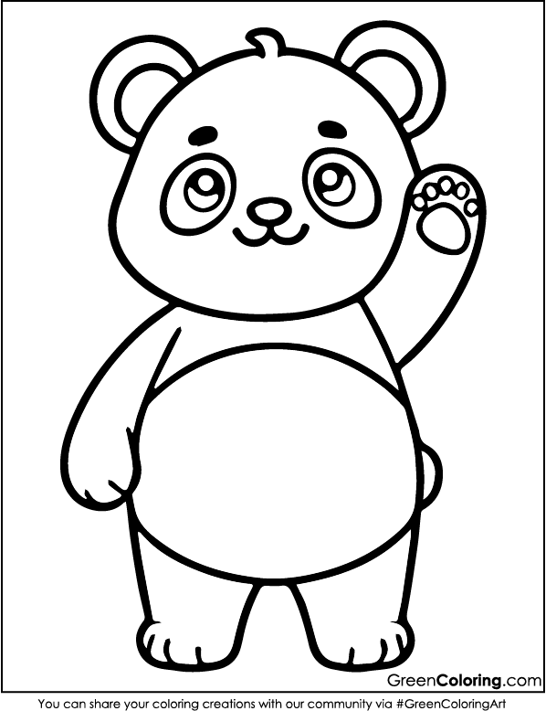 Easy Panda Coloring Pages for Kids and Toddlers