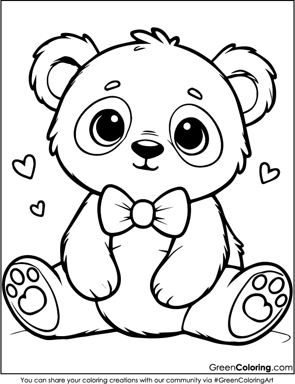 Simple Panda Coloring Pages for Kids