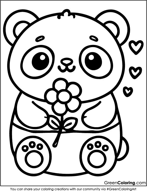 Easy Panda Coloring Pages for Kids and Toddlers