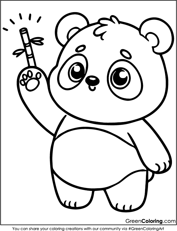 Easy Panda Coloring Pages for Kids and Toddlers