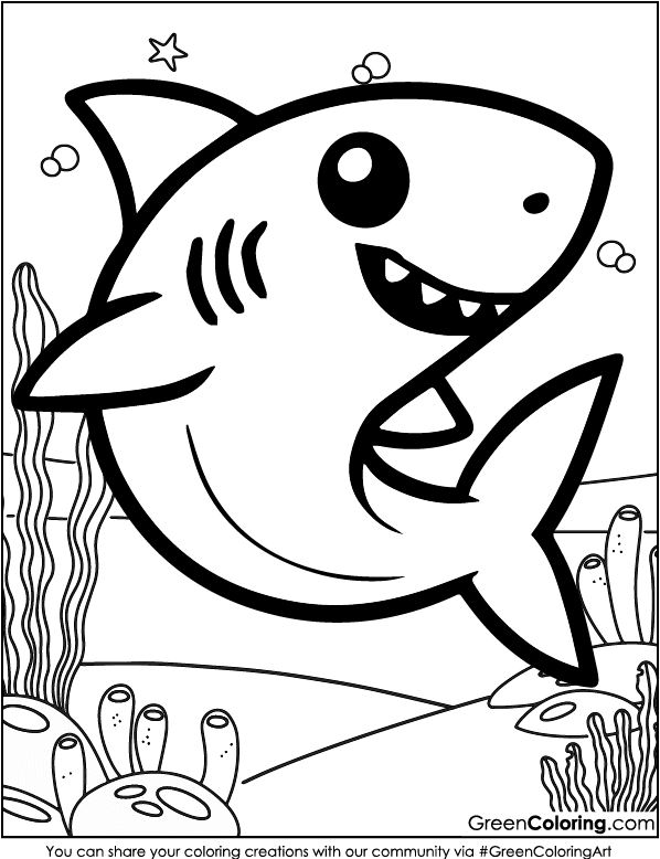 Free Printable Shark Coloring Page PDF