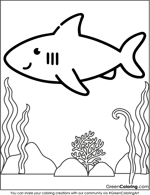 Free Printable Shark Coloring Page PDF