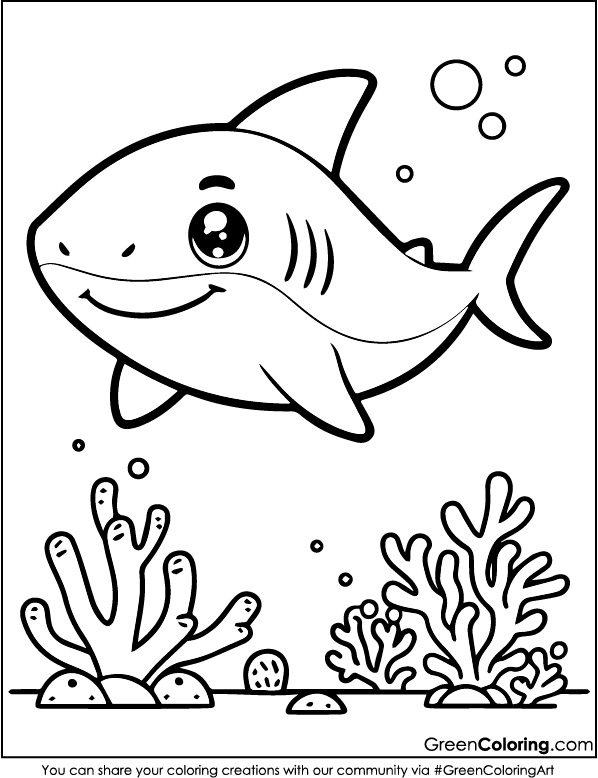 Free Printable Shark Coloring Sheets PDF