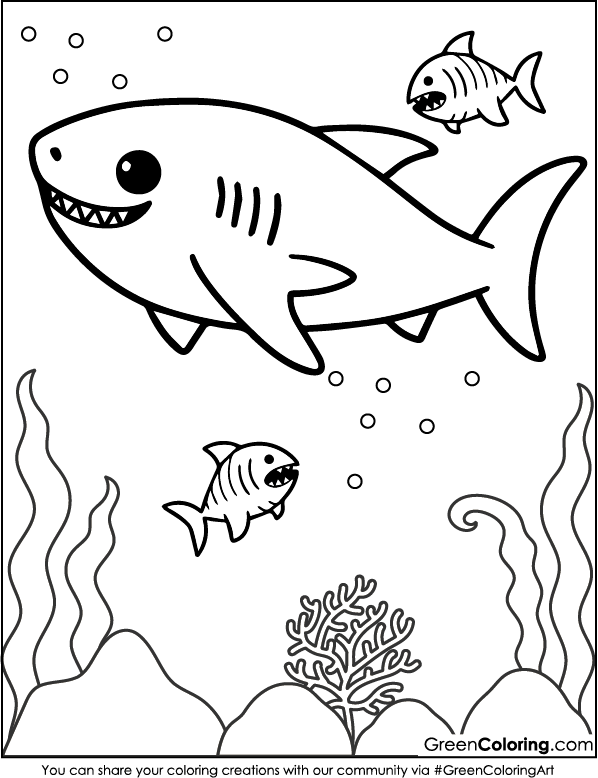 Free Printable Shark Coloring Pages PDF