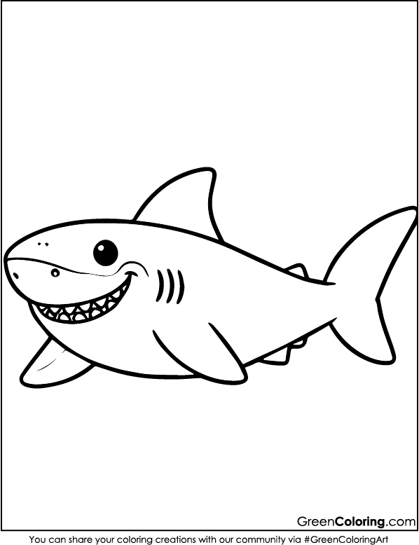 Free Printable Shark Coloring Page PDF