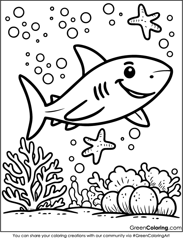 Shark Coloring Pages Free Download Online