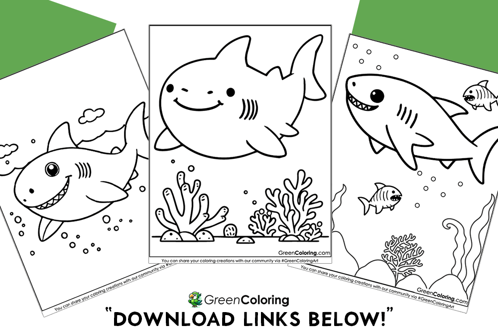 Free Printable Shark Coloring Sheets PDF