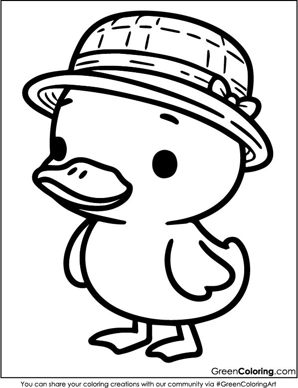 Printable Duck Coloring Pages PDF Free Download