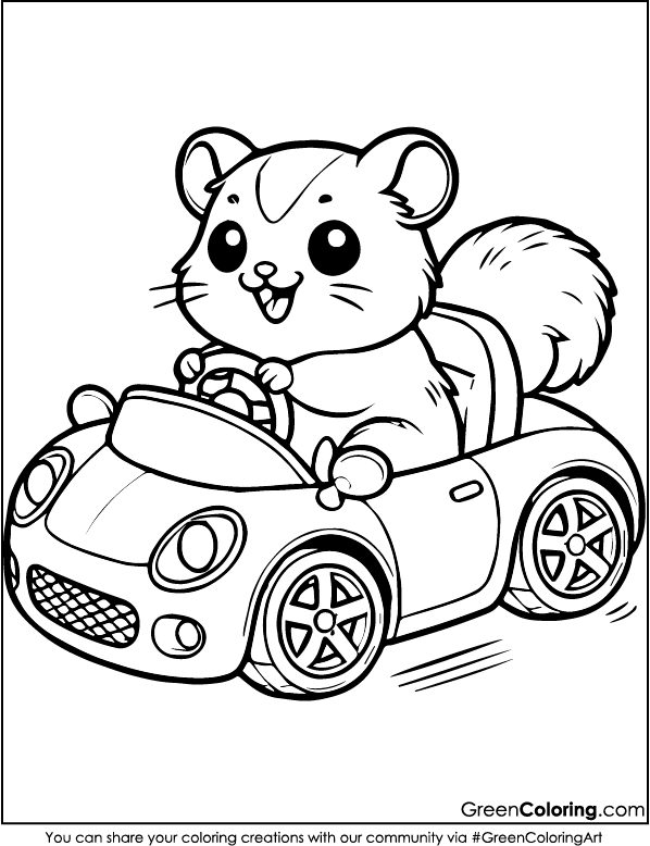 Hamster Coloring Pages PDF