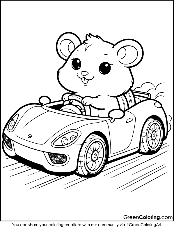 Printable Hamster Coloring Pages PDF Free