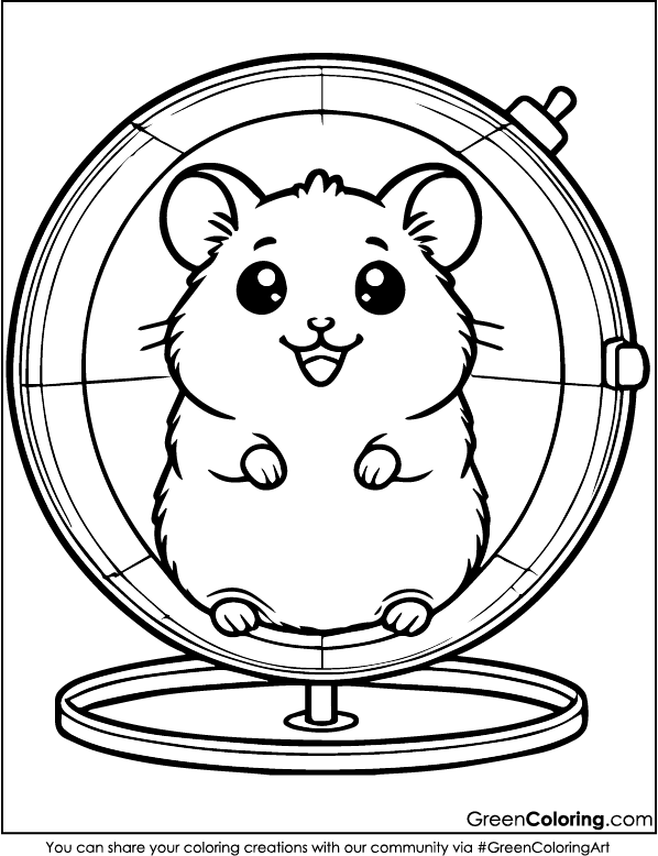 Printable Hamster Coloring Pages PDF Free