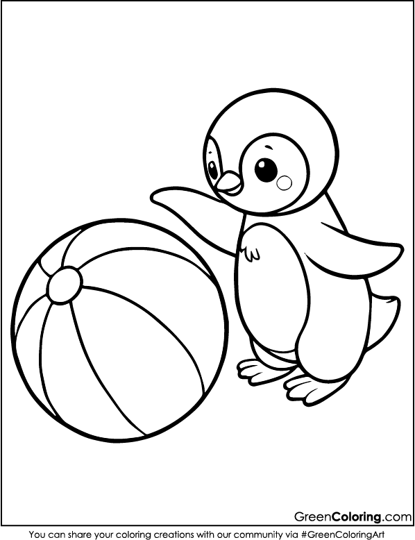 Cute Penguin Coloring Page Free Download